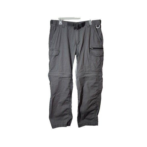 BC‎ Clothing Convertible Pants Mens L 35x28.5 (T Lx30 Gray Cargo Zip Off Outdoor - Picture 1 of 6